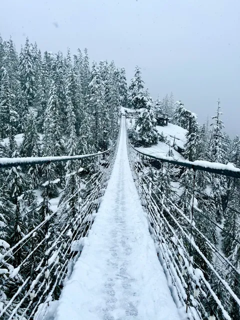 Snowy Bridge in Winter of Whitehorse Canada