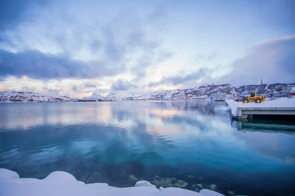 Crystal clear waters and snowy mountains in Bodø, Norway