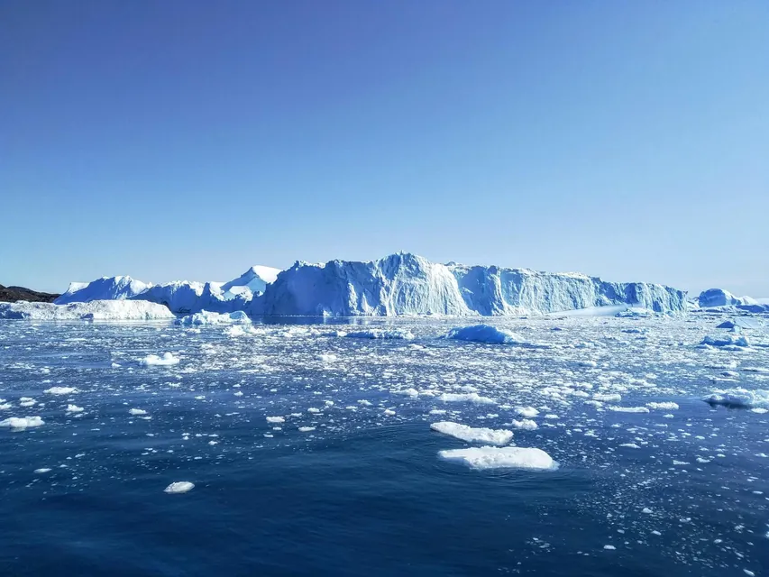 Floating Ice Near a Glacier