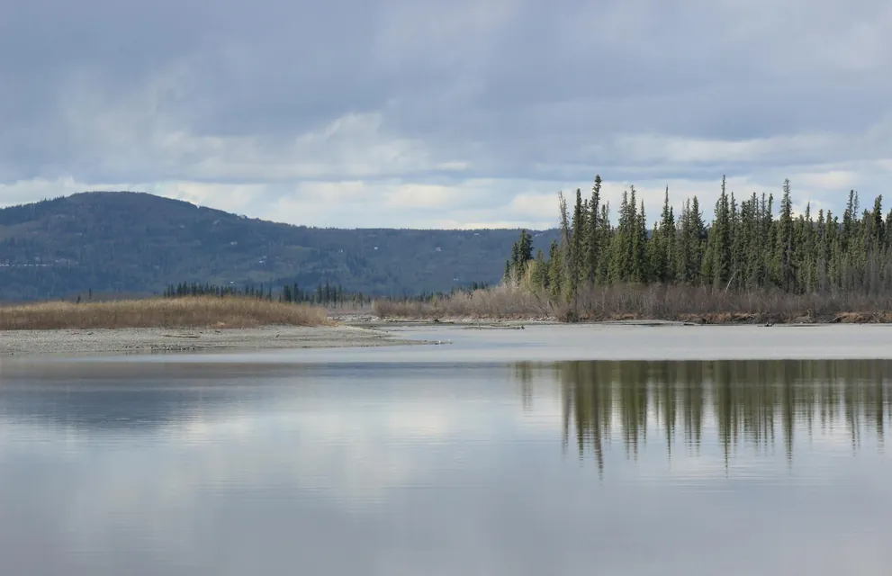 A Lake Near Green Trees Under Cloudy Sky