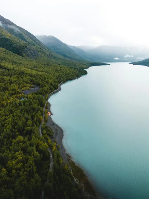 Riverbank of Kenai River in Alaska