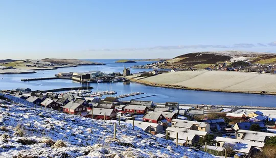 Scalloway under cover of snow, Shetland Islands