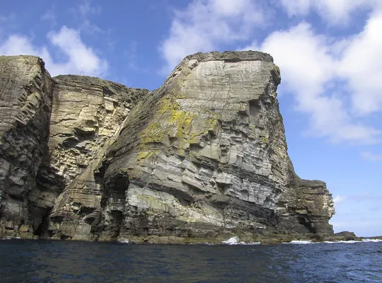 Coastal cliffs on Bressay Island, Shetland