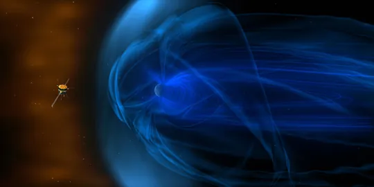 NASA Wind spacecraft in orbit, studying the solar wind