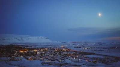Hveragerði, Iceland at dusk